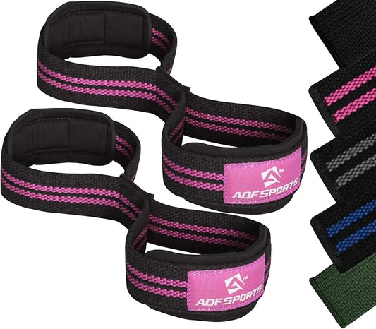 AQF Figure 8 Weight Lifting Straps, Padded Cuff Support for Deadlift