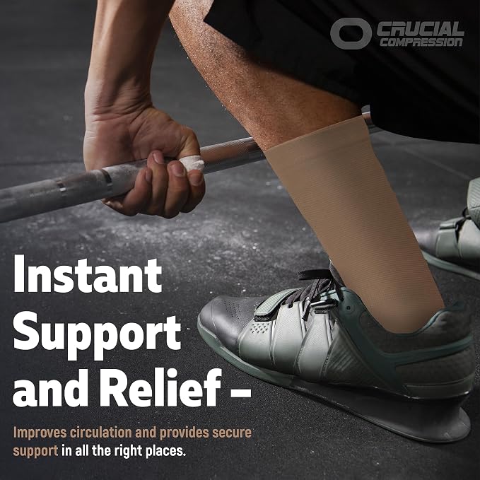 Ankle Compression Sleeve for Women & Men (Pair) – Ankle Brace for Sprain, Swelling, Achilles Tendon – Ankle Support Open Toe Plantar Fasciitis Socks for Foot Arch Support & Pain Relief