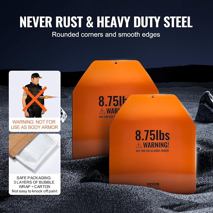 VEVOR Weight Vest Plates, 5.75/8.75/14.5/19.75 LB Pairs, Premium Steel Weighted plates, Additional Weight for Weight Vests, for Strength Training, Running, Fitness, Heavy Workouts