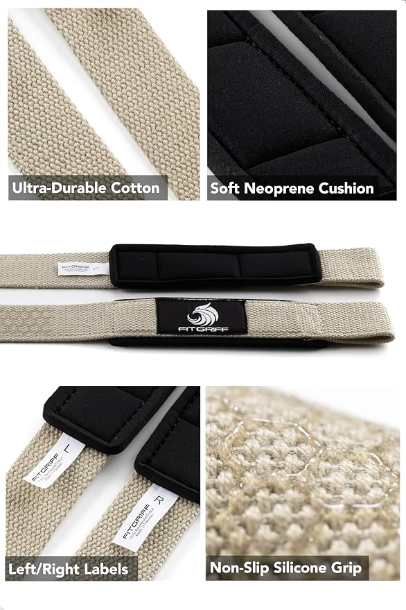 Fitgriff® Lifting Wrist Straps for Weightlifting, Gym, Deadlift, Workout (Made of Premium Cotton & Padded) - Men & Women