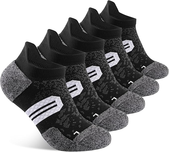 BUDERMMY Womens Ankle Compression Socks with Arch Support Athletic Low cut Running Socks for Women Workout Cushion 5 Pairs