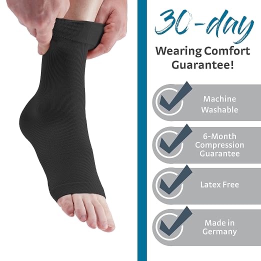 medi Seamless Knit Ankle Support - sprains, rheumatic & osteoarthritis condition Black XXL