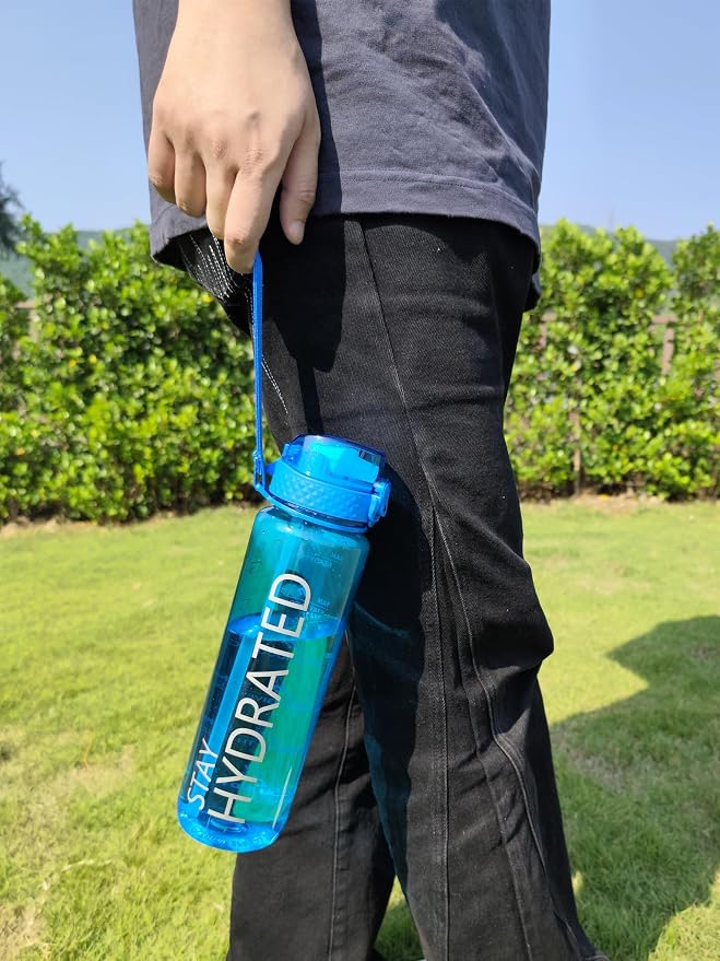 GOPPUS Water Bottle Clear Water Bottles 32oz Motivational with Time Marker Tritan BPA Free Sports Water Bottles Wide Mouth for Gym Travel Home School Office