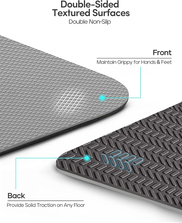 Heathyoga Yoga Mat Non Slip TPE Pilates Exercise Mats for Home Workout Gym Fitness Eco Friendly Thick Hot Yoga Mat with Strap Body Alignment,72"x 26" Thickness 1/4"