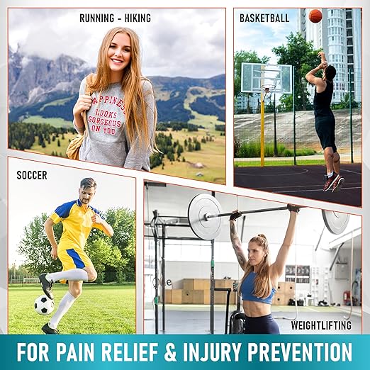 PhysFlex 2 Pack Patella Knee Brace - Knee Support and Pain Relief, Running, Hiking, Basketball, Jumpers Knee, Tendonitis, Adjustable Strap Patellar Tendon Stabilizer (Blue)