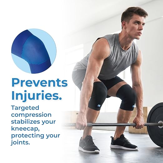 LP 647 Knee Braces For Arthritis Pain, Knee Pain Relief, Injury Recovery - Knee Sleeve For Weightlifting, Basketball, Hiking, Biking, Running, For Men Women (Black, XL, 2 Pack)