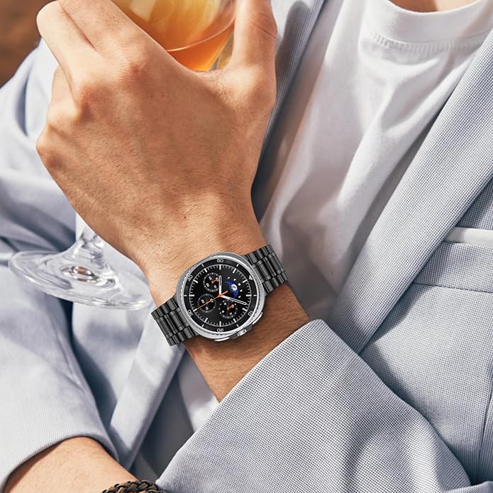 Metal Band for Samsung Galaxy Watch 9 8 40mm 44mm/Classic 46mm Men Women | Stainless Steel, No Gap Strap, Link Bracelet for Samsung Galaxy Watch 8 9 44 40mm/8 Classic 46mm, Business to Casual