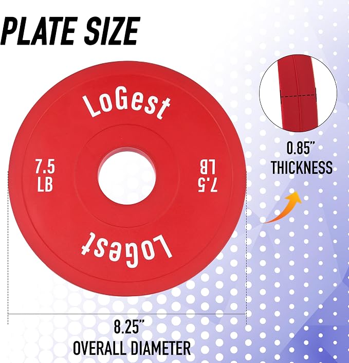 Logest Change Weight Plates 0.50LB 1.25LB 2.5LB 5LB Set Weight Plates for Olympic Bars Perfect for Strength Training Weight Plates Exercise Balance Increase Fractional Plate Olympic Bumper Plates