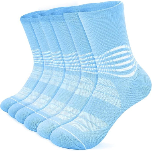 IRAMY Crew Compression Socks for Women Men with Ankle Arch Support Plantar Fasciitis Relief 3/6 Pairs