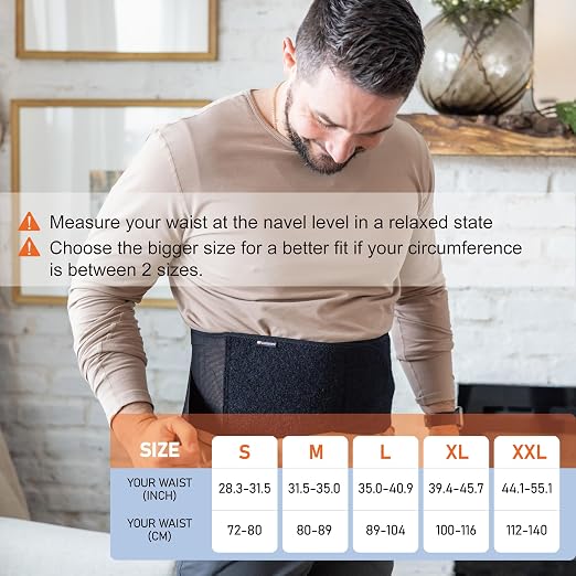 Comforband Copper-Infused Back Support Brace – Lightweight Lumbar Belt with 6 Supportive Stays for Lower Back Pain Relief, Muscle Spasms, Strains, Arthritis, and Sciatica – for Men and Women (Large)