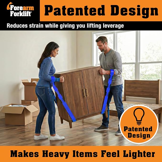Forearm Forklift 2-Person Lifting and Moving Straps - Lift, Move and Carry Furniture, Appliances, Mattresses or Any Item up to 800 lbs. Safely and Easily Like a Pro, Ultramarine Blue Special Edition