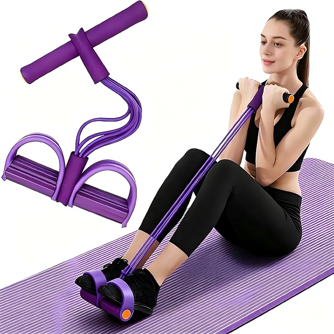 Pedal Resistance Bands with Handles, Upgrade 6-Tubes Elastic Bands for Exercise, Natural Rubber Foot Pedal Resistance Bands, Multifunction Fitness Bands for Abdomen, Waist, Arm, Leg, Pilates