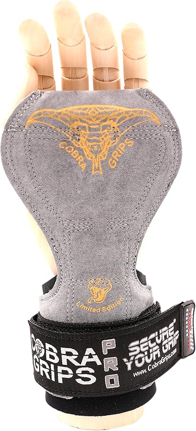 Cobra Grips Weight Lifting Gloves with Adjustable Neoprene Padded Wrist Wraps - Heavy Duty Alternative to Power Lifting Hooks for Deadlifts