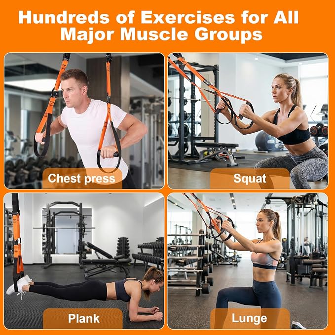 WELSPO Home Resistance Training Kit with 2 Resistance Bands | Exercise Guide & Door Anchor included,350lb Capacity, for Full Body Workout, Strength Training & Travel Fitness