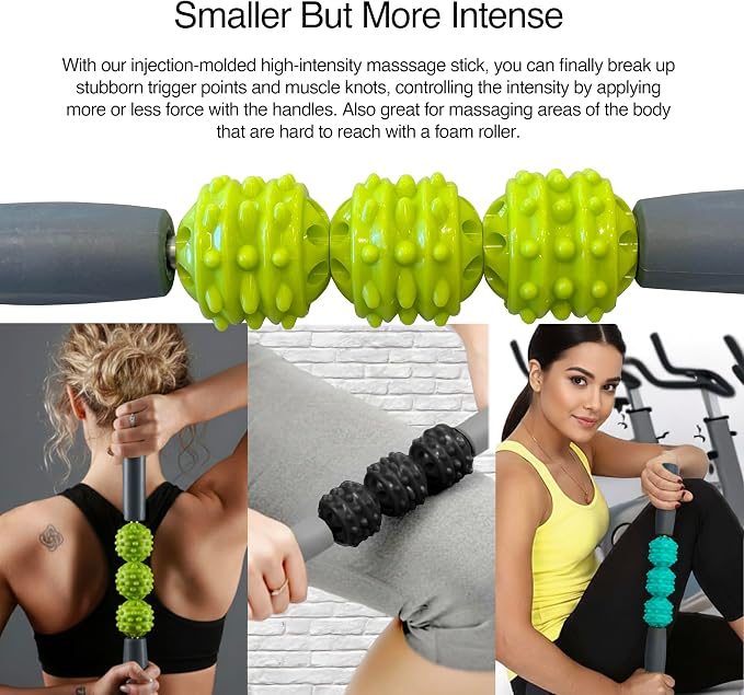321 STRONG 5-in-1 Massage Set, Complete Mobility Kit for Workout Recovery | Deep Tissue Roller for Legs, Spikey Foot Ball, Hamstring Stretch Strap, Quad Roller Stick, Carry Bag