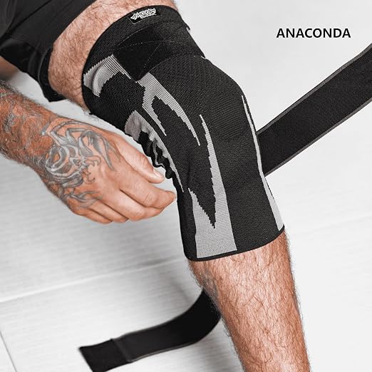 Anaconda Fightwear Stabilizer Knee Brace (Large) - Compression Support Sleeve with Spring Stabilizers for Shock Absorption & Joint Health - Fits Left or Right Leg - Ideal for Athletes - 2 Pack