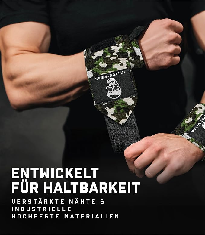 Gymreapers Weightlifting Wrist Wraps (IPF Approved) Professional Quality Wrist Support with Heavy Duty Thumb Loop - Best Wrap for Powerlifting Competition, Strength Training, Bodybuilding