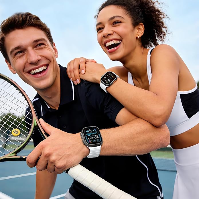 SNBLK Magnetic Band Compatible with Apple Watch Bands for Men 44mm 45mm 46mm 49mm 42mm 41mm 40mm 38mm Women, Secure Silicone Sport Loop Magnet Strap for iWatch Ultra 3 2 1 SE Series 11 10 9 8 7 6 5 4