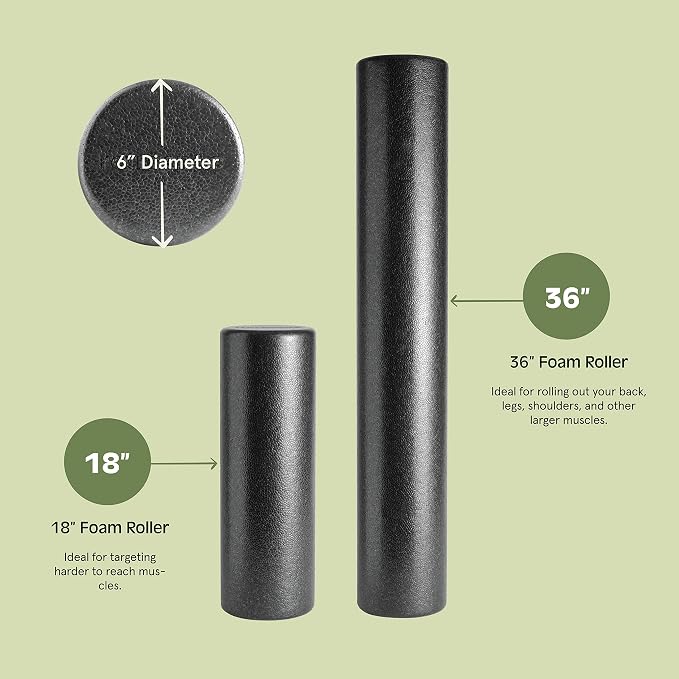 Retrospec Relief Foam Roller High-Density EPP Extra Firm Round Foam Roller for Exercise, Massage Yoga, Pilates and Post Workout Muscle Recovery
