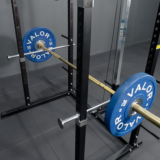 Valor Fitness Power Rack - Squat Rack and Bench Press Power Cage with LAT Pulldown Attachment 2" x 2" Frame - Workout Rack Bundle Options for Complete Weightlifting Home Gym