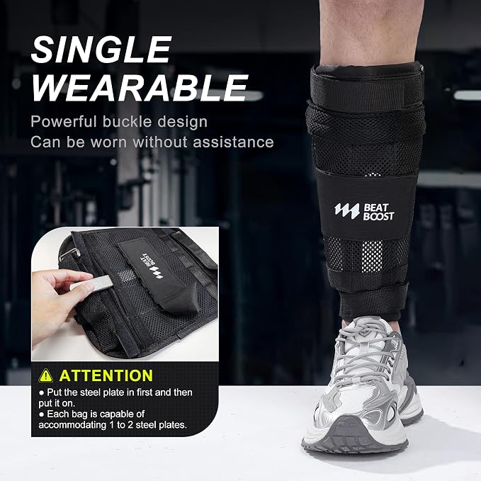 Ankle Wrist Weights 4lb/10lb/15lb/20lb/25lb/30lb BeatBoost Adjustable Leg Arm Weights for Men Walking Pilates Exercise Workout Gym Aerobics