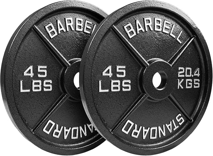 Steel Olympic Plates 265lb Set - Olympic Standard Premium Coated 2.5lb, 5lb, 10lb, 25lb, and 2x 45lb Pairs for Weight Lifting Powerlifting