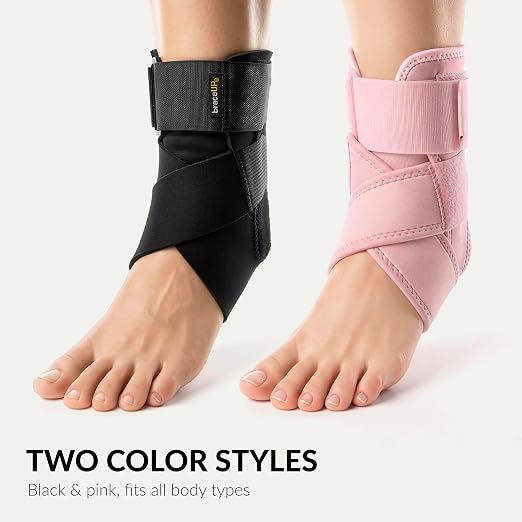 BraceUP Ankle Brace - Relieve Pain, Enhance Stability for Foot Pain, Sprained Ankle, Achilles Tendonitis, Men and Women (Black)
