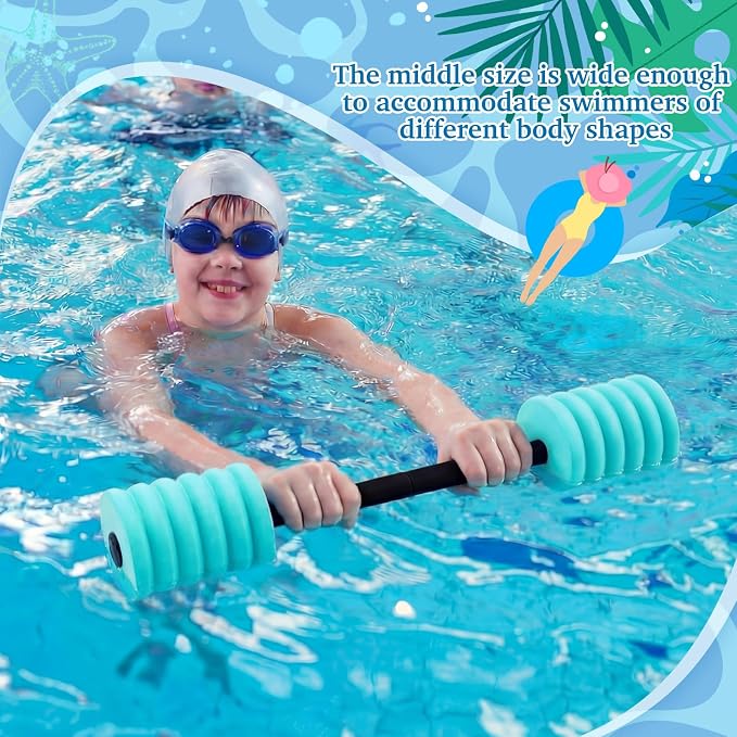 Soulchen Long Aquatic Exercise Dumbbells Pool Exercise Foam Water Weights Dumbbell Aquatic Pool Barbells with High Density EVA Foam for Swim Water Aerobics Workouts Loss