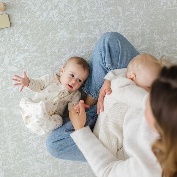 Little Landings Baby Play Mat for Floor - Eden (6x8ft) - Premium EVA Foam Play Mat for Babies & Toddlers (Ages 0-5+) - Non-Toxic Playmat for Tummy Time, Crawling & Playroom - Stylish & Comfortable