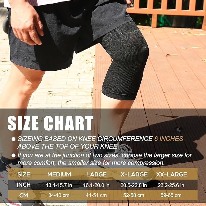 NEENCA Ultra-thin Knee Sleeve for Knee Pain, Lightest Knee Compression Sleeve with Graphene Ions Infused Fabric for Pain Relief, Swelling, Arthritis, Poor Circulation, Running, Sport