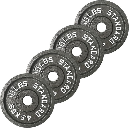 Iron Crush 4 Pack Cast Iron Olympic Weight Plates – Free Weights with 2-inch Hole - Hammertone Finish - for Strength Training & Home Gym