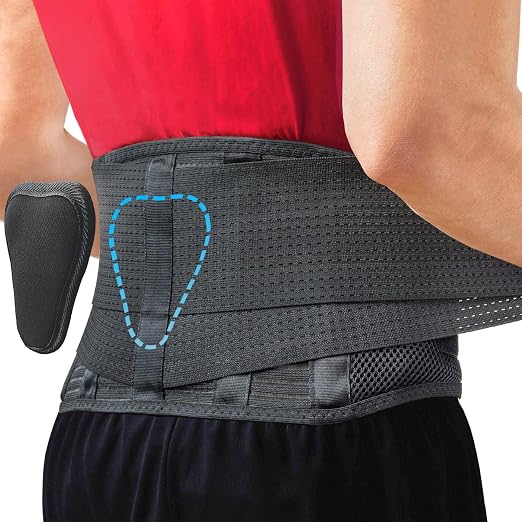 Sparthos Back Brace for Women & Men, Sciatica, Lower Back Pain - Black-XS