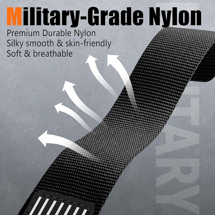 Rugged Nylon- Compatible with Apple Watch Ultra 3/ Ultra 2 Band 49mm Men,Tactical Soft Woven Stars- Stripes Flag Sport Strap for iWatch Bands 46mm 45mm 44mm 42mm Series 11 10 9 8 7 6 5 4 3 2 1 Se