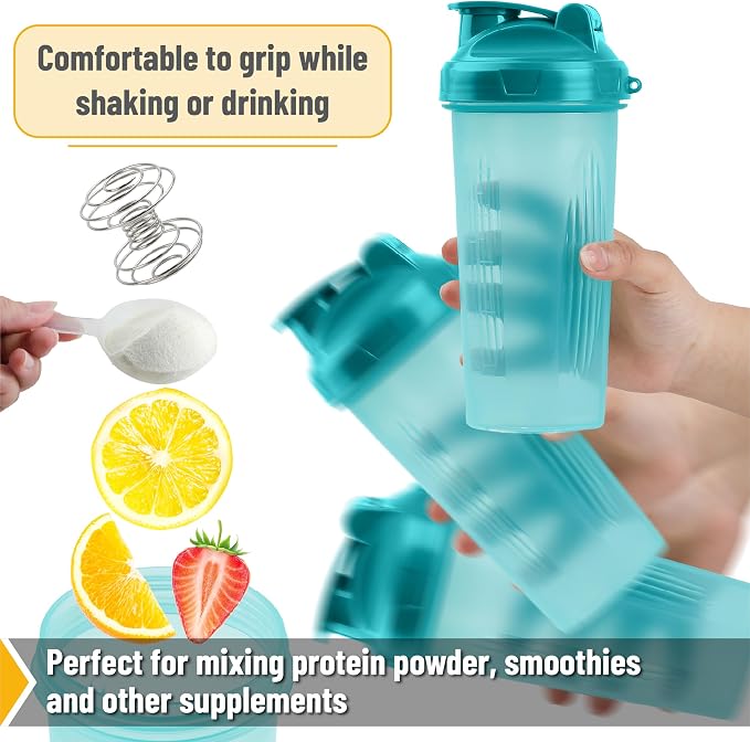 Mr. Pen- Shaker Bottles for Protein Mixes, 28 oz | Leak Proof Shaker Cups with Stainless Steel Wire Whisk Ball for Protein Shakes and Pre Workout