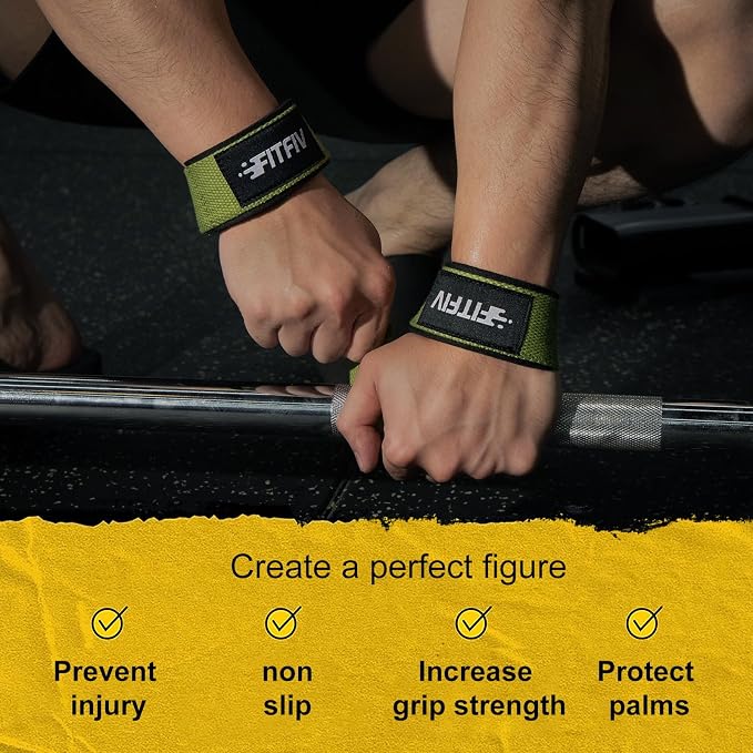 Lifting Straps for Weightlifting, Lifting Wrist Straps for Gym Strength Training, Neoprene-padded Wrist Cushion - Men & Women
