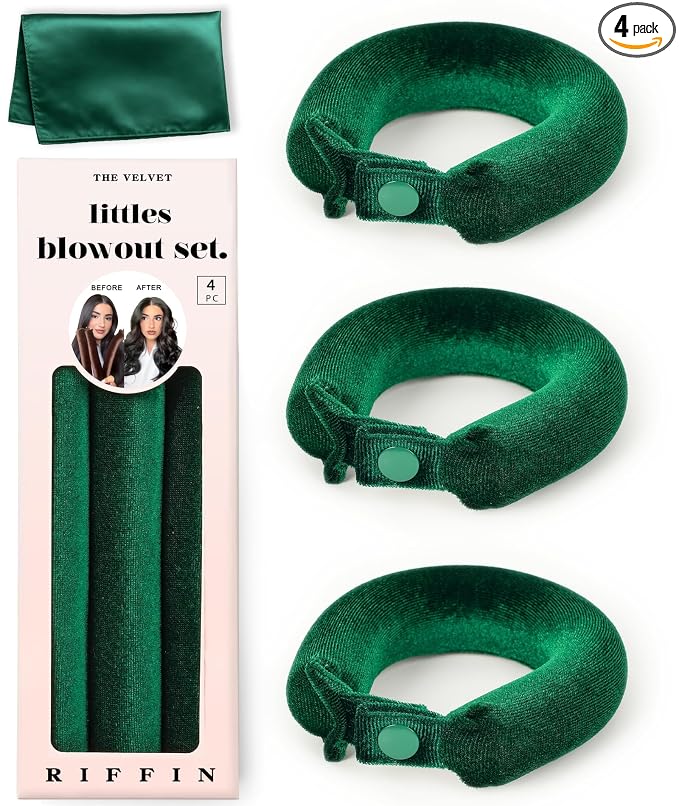 Littles Heatless Curls Overnight Rods No Heat Hair Curlers to Sleep in Foam Soft Hair Rollers for Short & Long Hair Blowout Look, Heatless Flexible Curling Rod Set with Satin Wrap for Sleeping