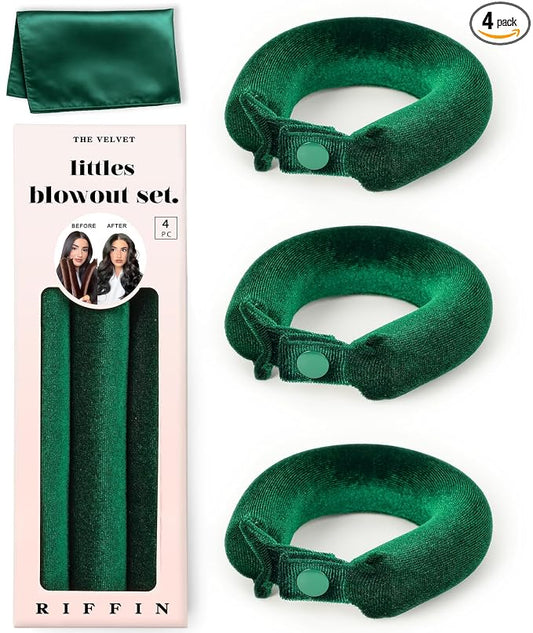 Littles Heatless Curls Overnight Rods No Heat Hair Curlers to Sleep in Foam Soft Hair Rollers for Short & Long Hair Blowout Look, Heatless Flexible Curling Rod Set with Satin Wrap for Sleeping