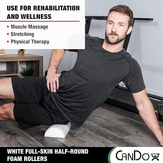 Cando 30-2340 Full-Skin PE Foam Roller for Muscle Restoration, Massage Therapy, Sport Recovery and Physical Therapy, White, 6" Width, 36" Length