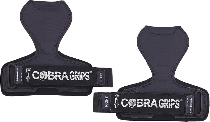Cobra Grips Weight Lifting Gloves with Adjustable Neoprene Padded Wrist Wraps - Heavy Duty Alternative to Power Lifting Hooks for Deadlifts