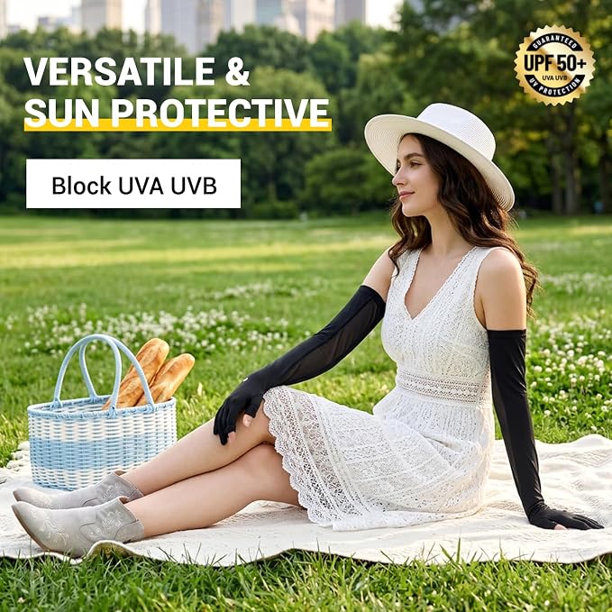 Women Driving Gloves, UV Protection Sun Gloves, Touchscreen Full Finger | UPF 50+ fabric blocks 99% UV rays, protecting hands during driving, cycling, fishing, hiking and outdoor activities