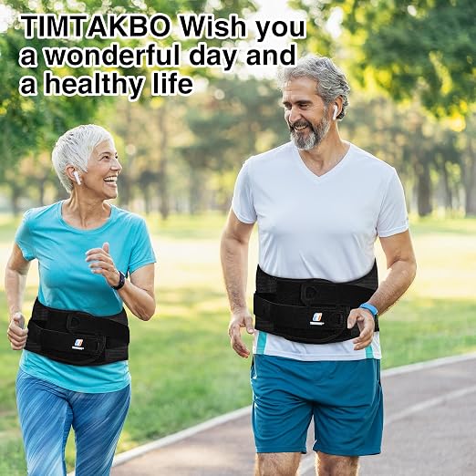 TIMTAKBO 11inch Height Back Brace for Men Lower Back Pain Relief(Small） | 9X Power Back Support Brace for Women with Removable Ergonomic Bionic Vertebra Plate, for Herniated Disc, Sciatica, Scoliosis