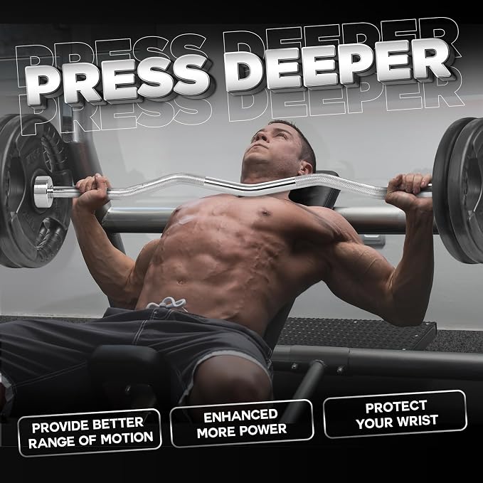 Yes4All Standard Straight Barbell 60" & EZ Curl Bar 47", Capacity 200 to 480 LB, Weight Bar 1" to 2" Diameter - Star Lock Collars, Rubber Ring, Barbell Spins Included for Deadlifts & Squats