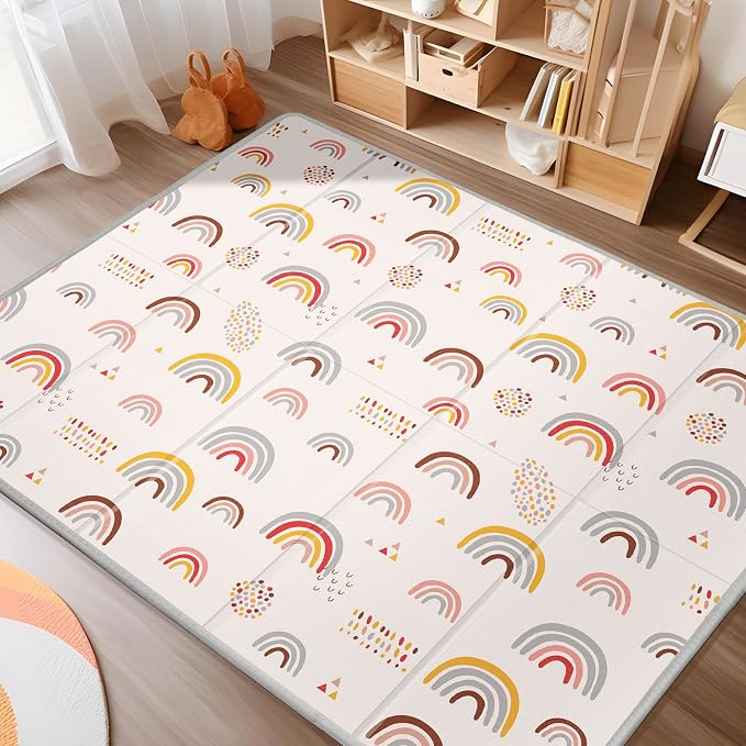 Piglog Baby Play Mat,Foldable 70 x 59 Play Mat,XPE Foam Baby Floor Play Mat | Perfect for Use Playpen, Soft Non-Slip Baby PlayMats for Floor and Tummy Time, Play Mat for Babies 0-12 Months