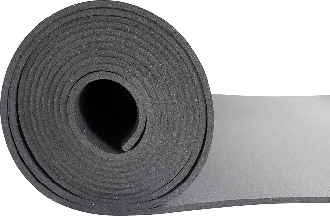 Genaflex Rubber Gym Floor Mat, Heavy Duty Commercial Protective Gym Flooring Roll - 8mm Thick (Black, 4' X 4')
