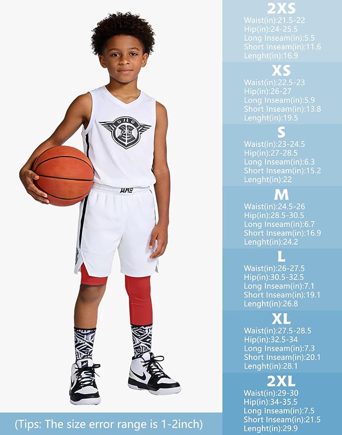 MIVEI One Leg Compression Tights Youth Boys Basketball Leg Sleeve | Kids Compression Pants Girls' Single Leg Tights 3/4 Leggings for Baseball Softball Soccer Running Football, Sports Base Layer
