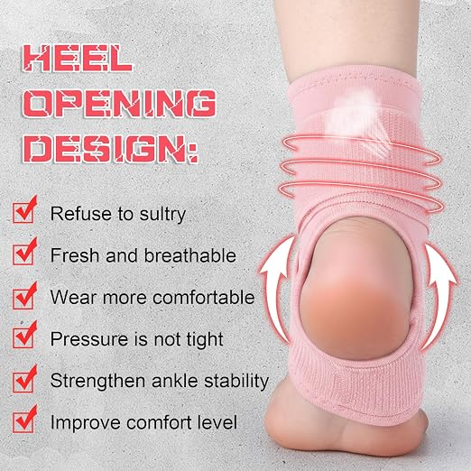 Honoson 2 Pcs Ankle Brace Kid Ankle Support Youth Neoprene Lace up Compression Sleeve Foot Brace Stabilizer with Adjustable Strap for Sport Sprained Plantar Fasciitis Achilles Tendonitis(Pink,S)