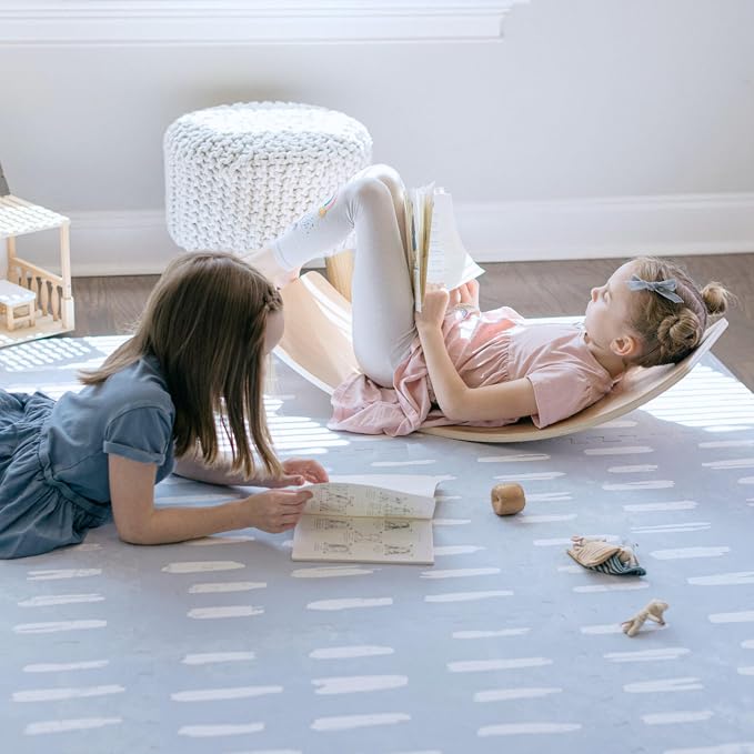 Little Landings Baby Play Mat for Floor - Shoreline (6x6ft) - Premium EVA Foam Play Mat for Babies & Toddlers (Ages 0-5+) Non-Toxic Playmat for Tummy Time, Crawling & Playroom - Stylish & Comfortable