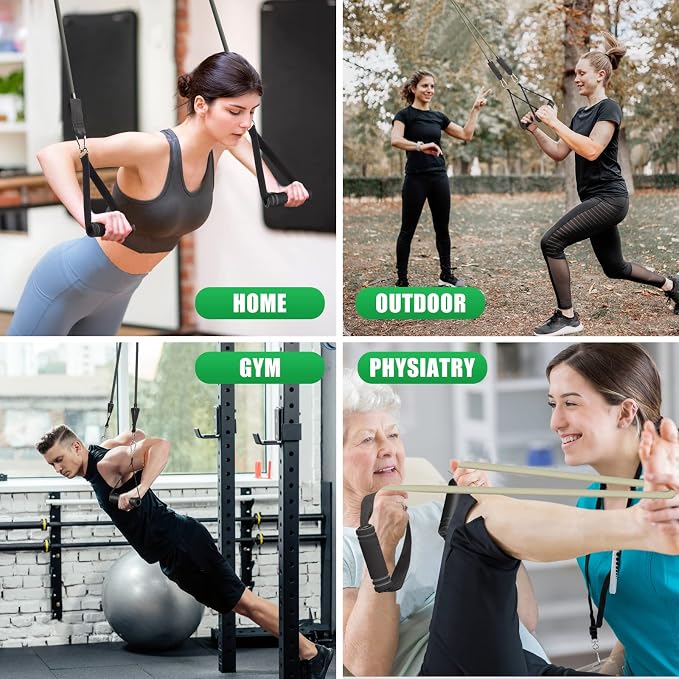 WIKDAY Exercise Resistance Bands with Handles for Working Out Workout Bands Set with Door Anchor for Physical Therapy, Yoga, Pilates