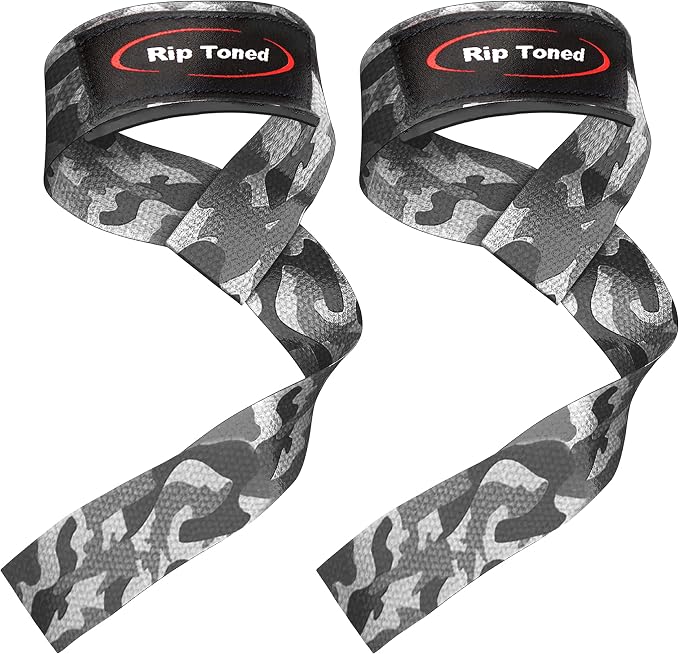 Rip Toned Lasso Lifting Straps for Weightlifting, 23¼" Padded | 1 Pair, cotton, non-latex neoprene. No break-in. Quick release. Deadlifts, rows, shrugs, pull-ups. Machine washable.