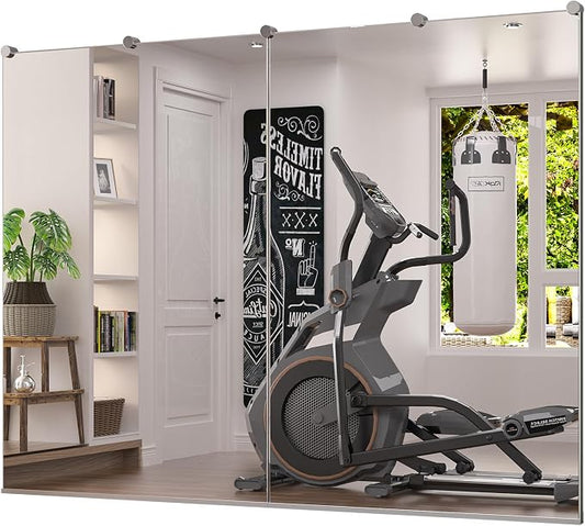 Keonjinn Gym Mirrors for Home Gym Wall Large, 48" x 32" x 2Pcs Full Body Exercise Mirror for Home Gym, Dance Studio, Garage, Acitvity, Fitness
